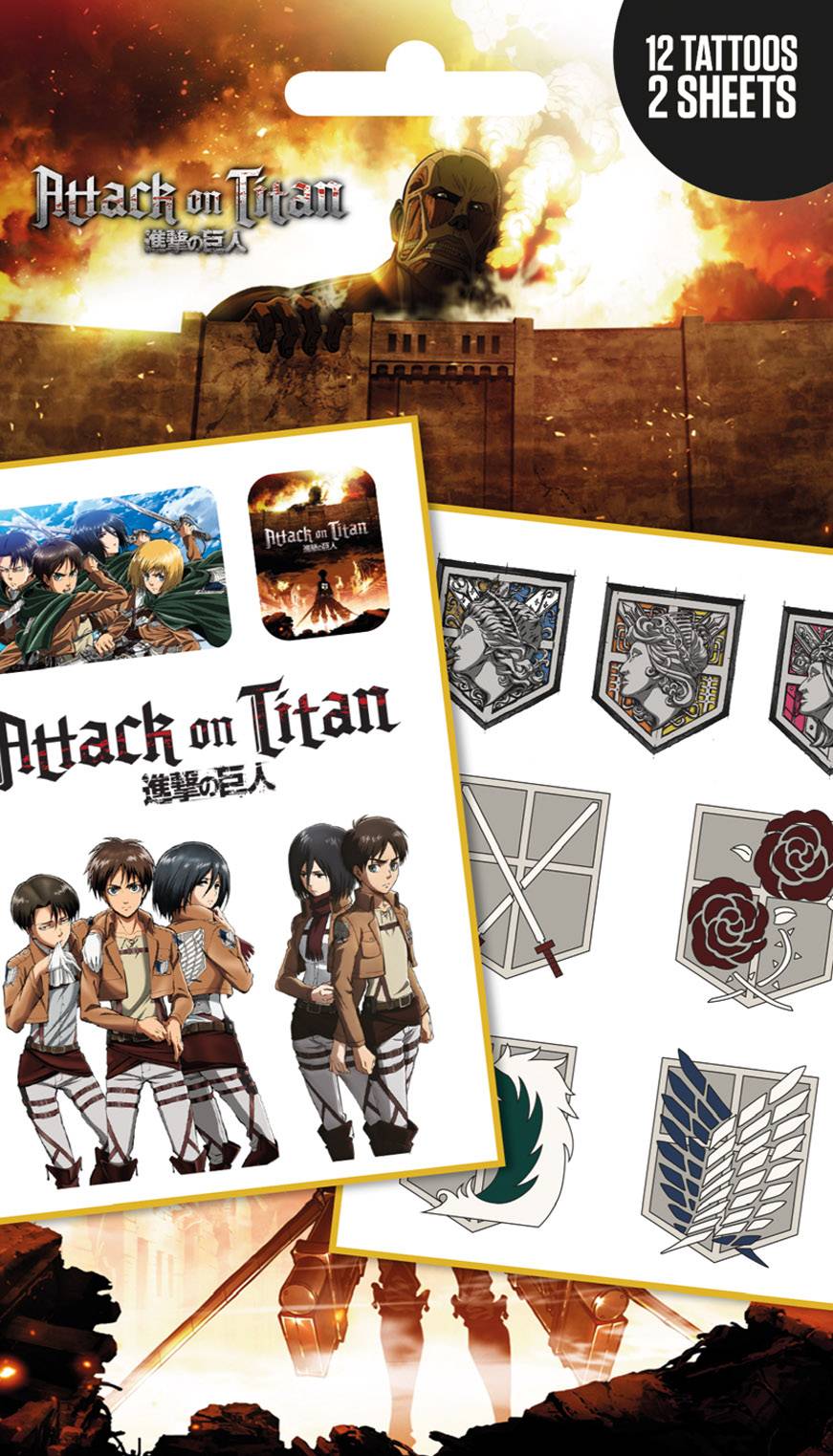 Attack on Titan Logos and Characters Tattoo Pack Review