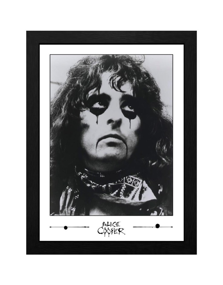 Alice Cooper Black & White Photo 30 x 40cm Framed Collector Print