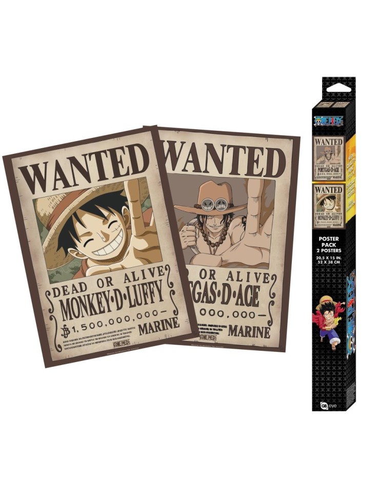 One Piece Luffy & Ace Chibis 52 x 38" Chibi Poster Set