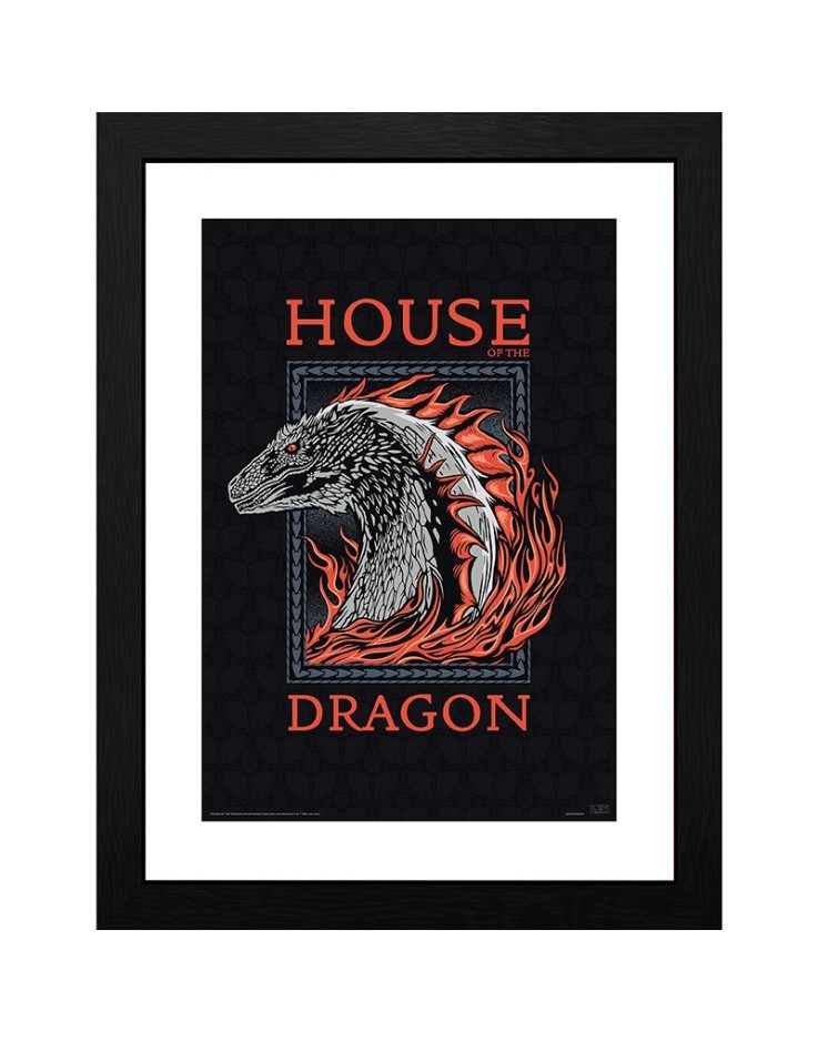 Game of Thrones House of The Dragon Red Dragon  30 x 40cm Framed Collector Print