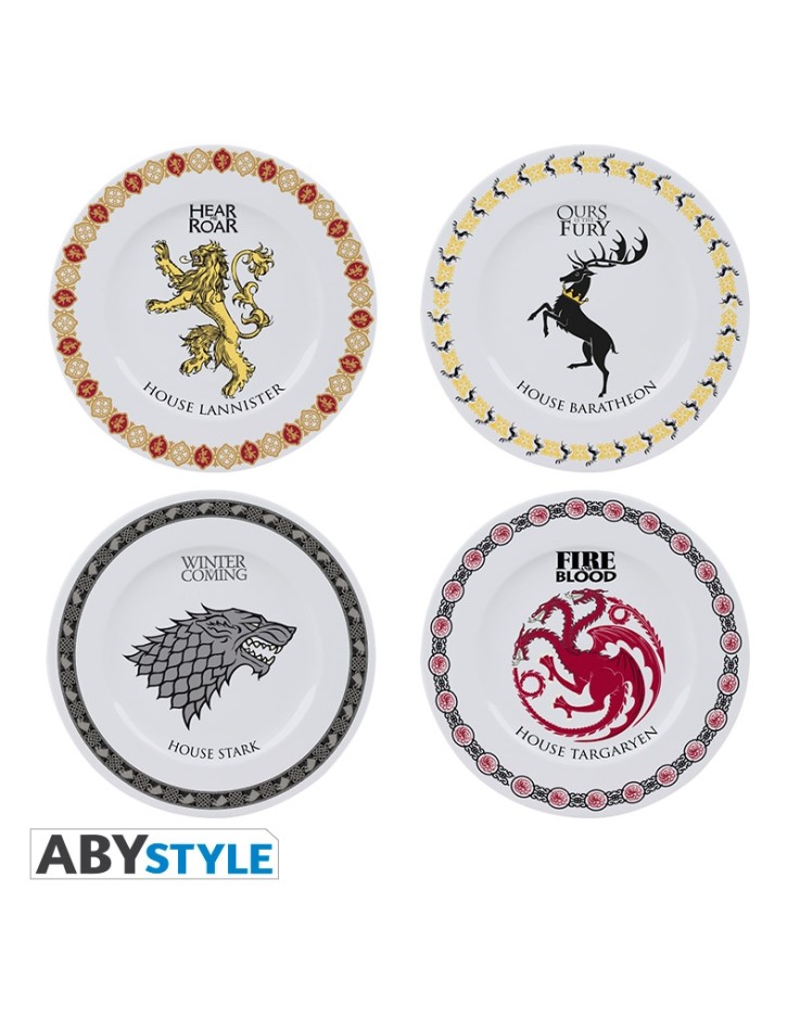 Game of Thrones Houses Set of 4 Porcelain Plates