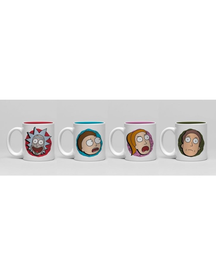 Rick & Morty Characters Set of 4 Espresso Mugs