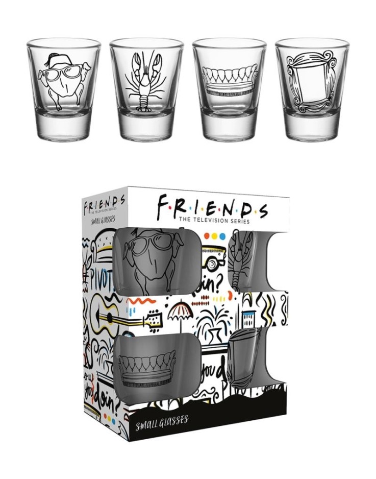 Friends Doodle Shot Glasses - Set of 4