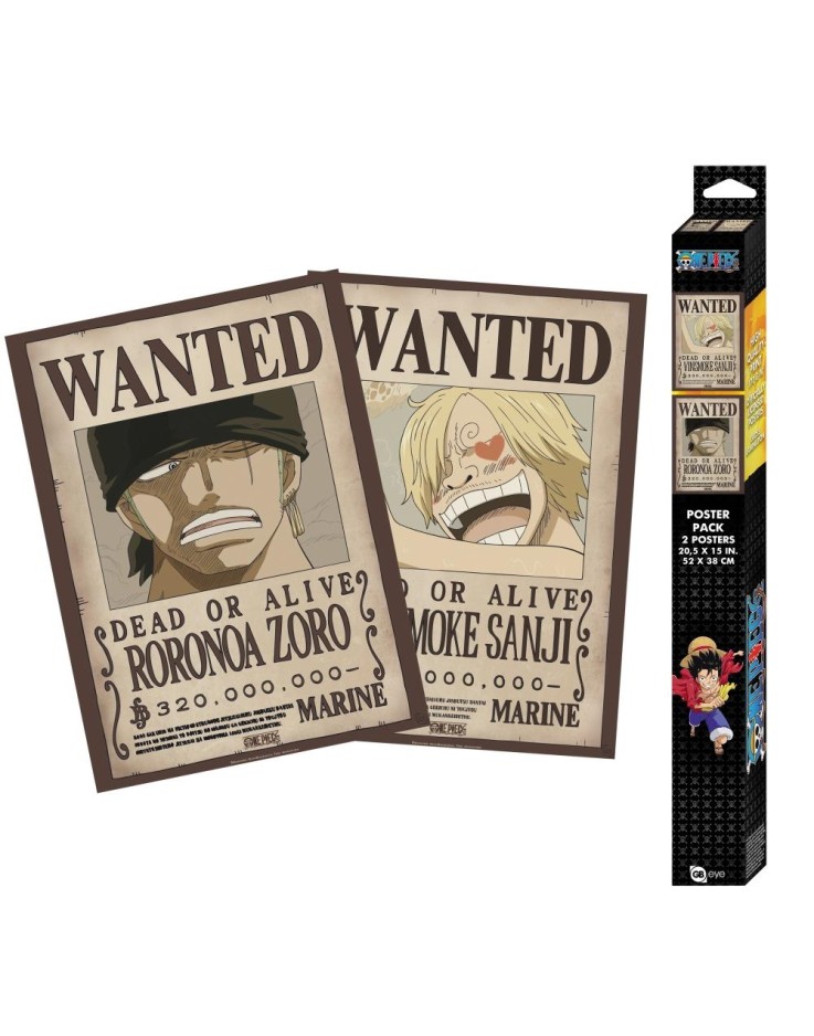 One Piece Zoro & Sanji 52 x 38" Chibi Poster Set