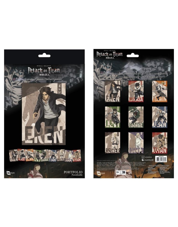 Attack on Titan Characters S4 21 x 29.7cm 9 Portfolio Posters Set