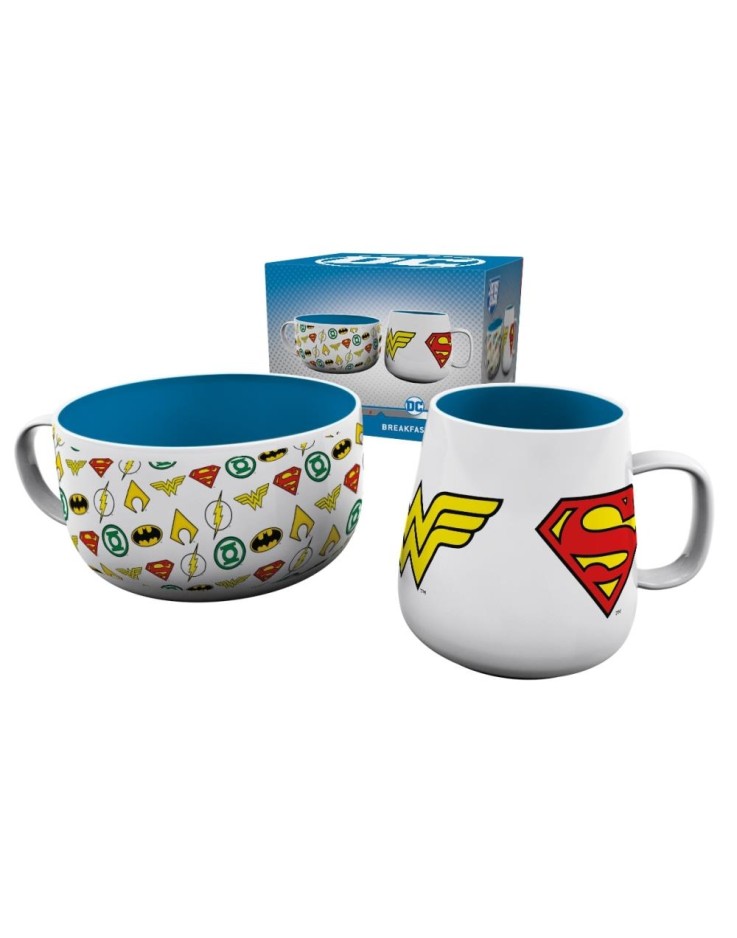 DC Comics Logos Mug & Bowl Breakfast Set