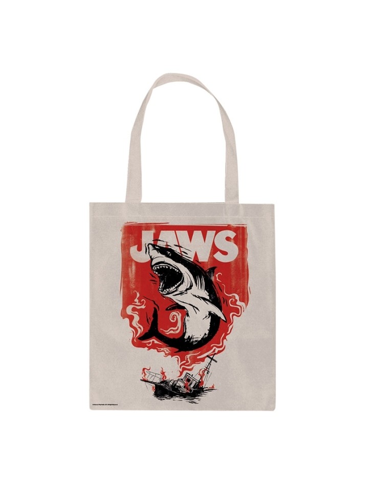 Jaws Fire Cotton Tote Bag