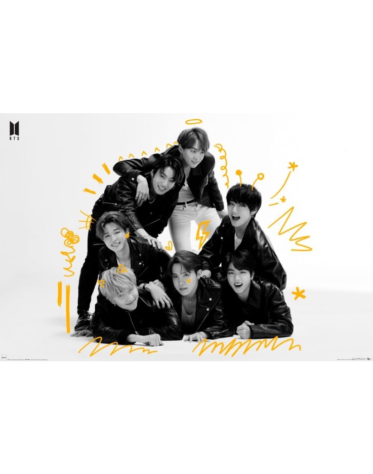 BTS Black and White Scribble 61 x 91.5cm Maxi Poster