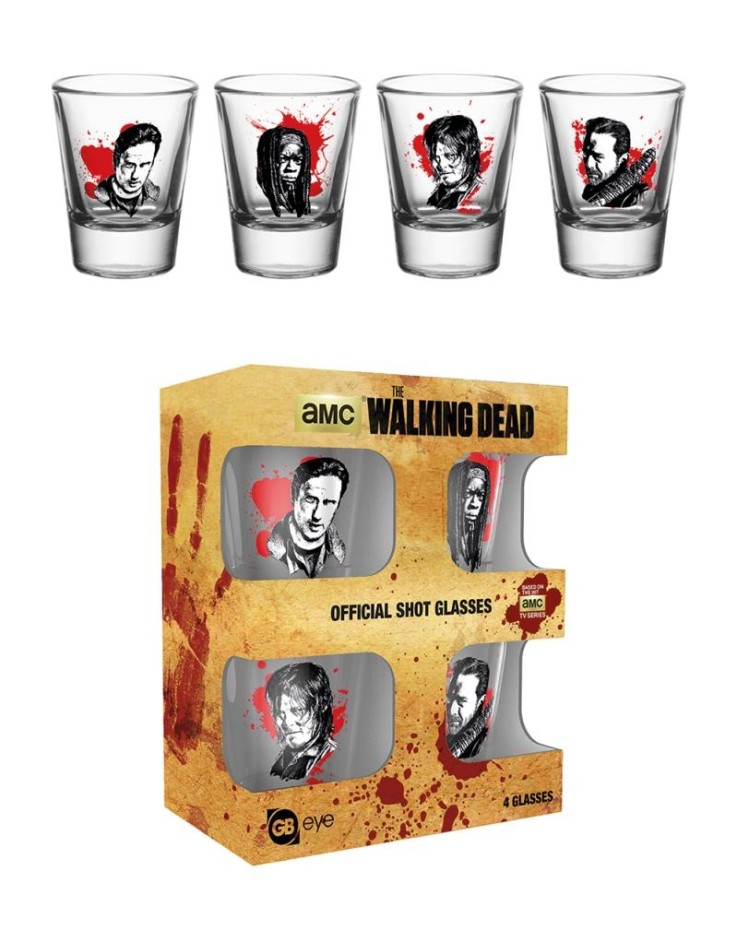 The Walking Dead Characters Shot Glasses - Set of 4