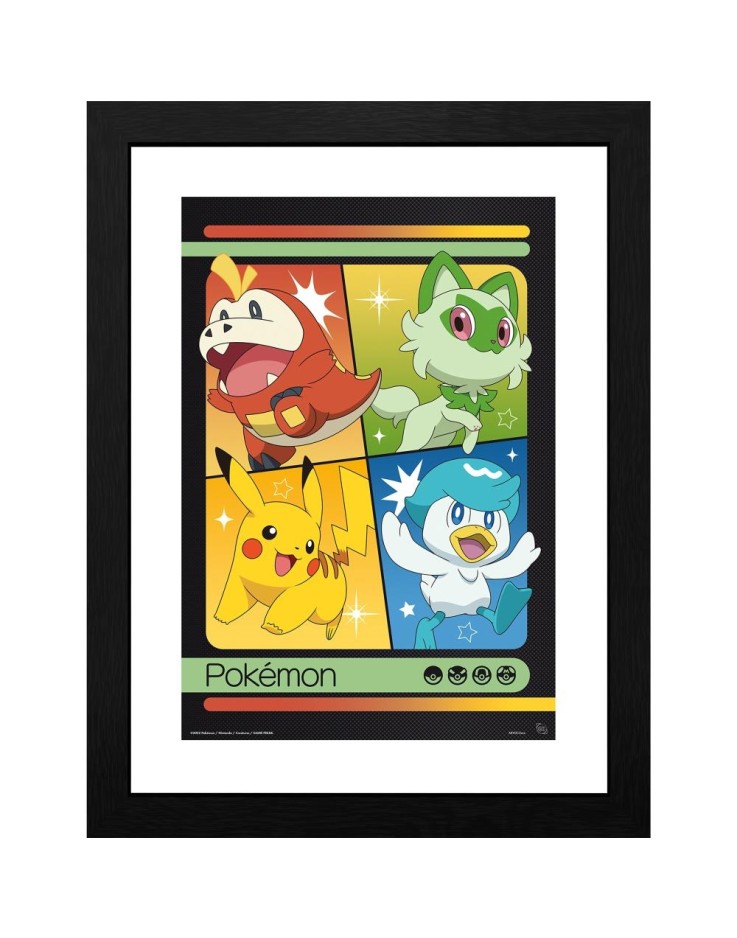 Pokemon Scarlet & Violet Starters 30 x 40cm Framed Collector Print