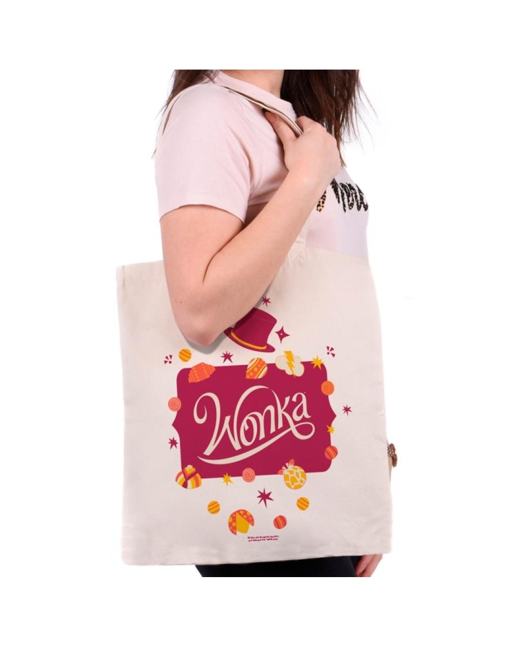 Wonka Logo & Chocolates Tote Bag