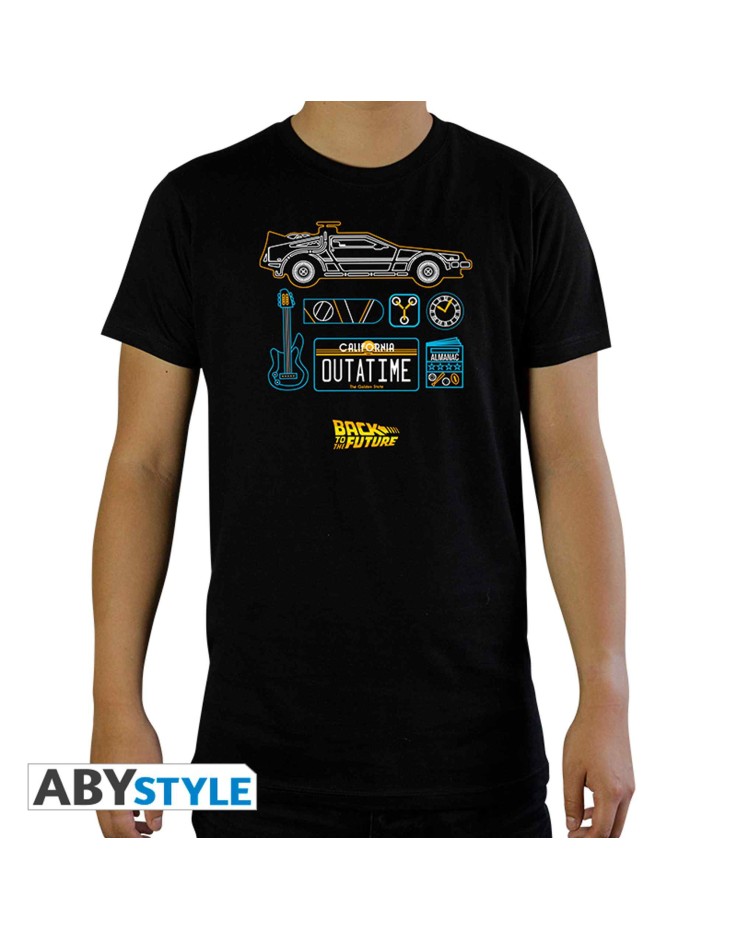 Back To The Future DeLorean Men's T-Shirt - Black