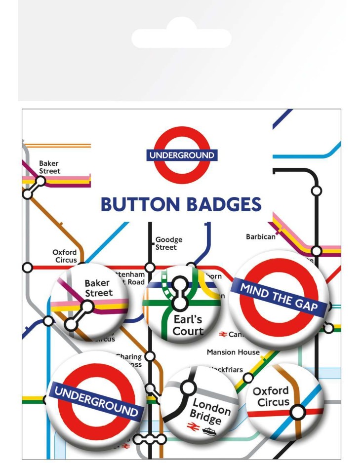 Transport For London Underground Map Badge Pack