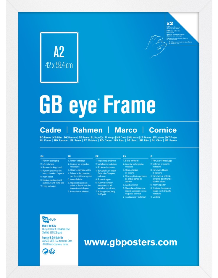 GB Eye Contemporary Wooden White Picture Frame - A2 - 42 x 59.4cm