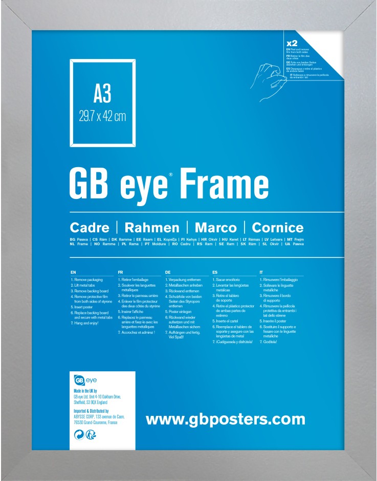 GB Eye Contemporary Wooden Grey Picture Frame - A3 - 29.7 x 42cm