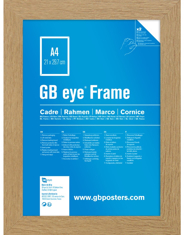 GB Eye Contemporary Wooden Oak Picture Frame - A4 - 21 x 29.7cm