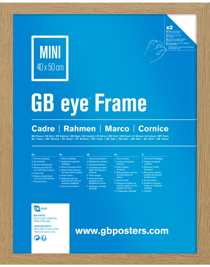 GB Eye Contemporary Wooden Oak Picture Frame - Mini - 40 x 50cm
