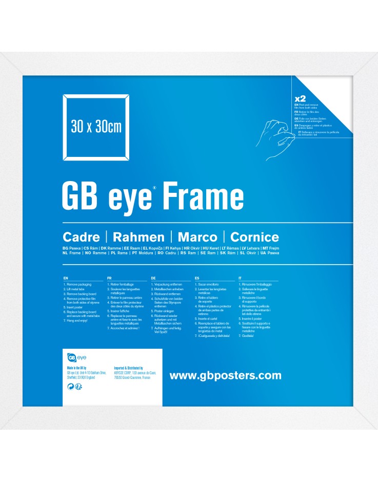 GB Eye Contemporary Wooden White Picture Frame - 30.5 x 30.5cm