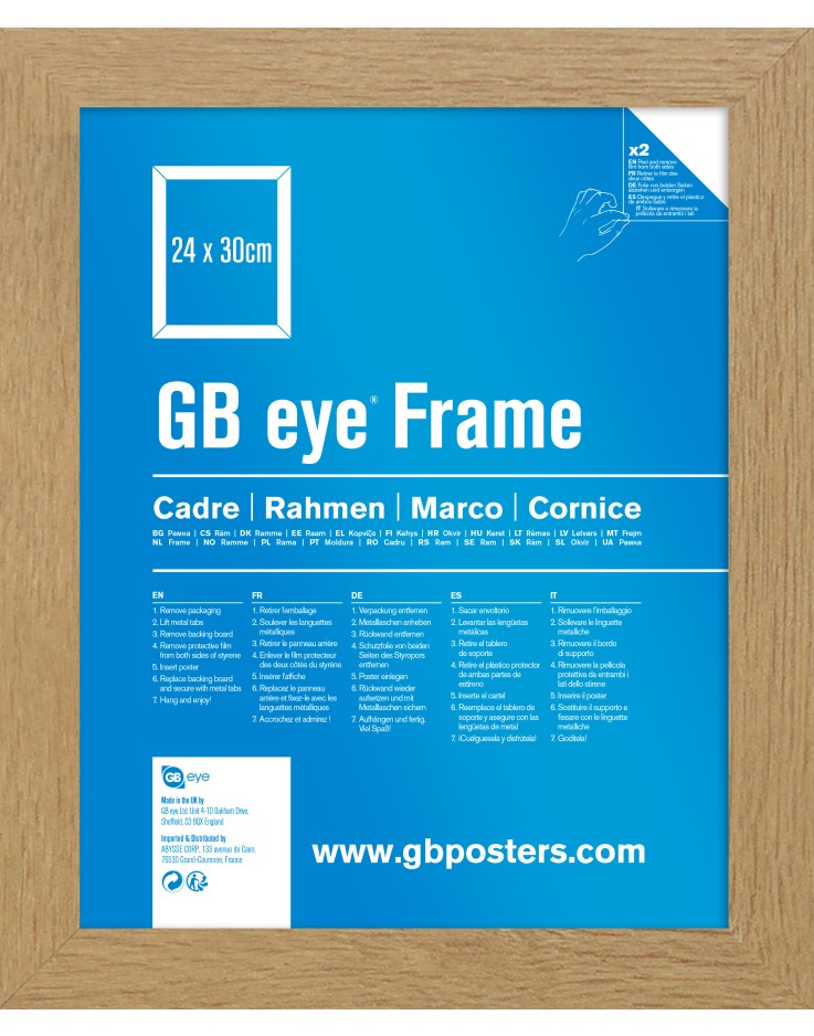 GB Eye Contemporary Wooden Oak Picture Frame - 24 x 30cm