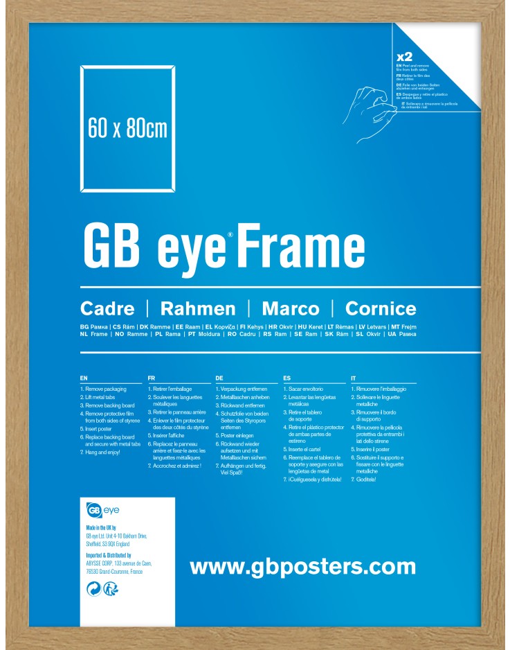 GB Eye Contemporary Wooden Oak Picture Frame - 60 x 80cm