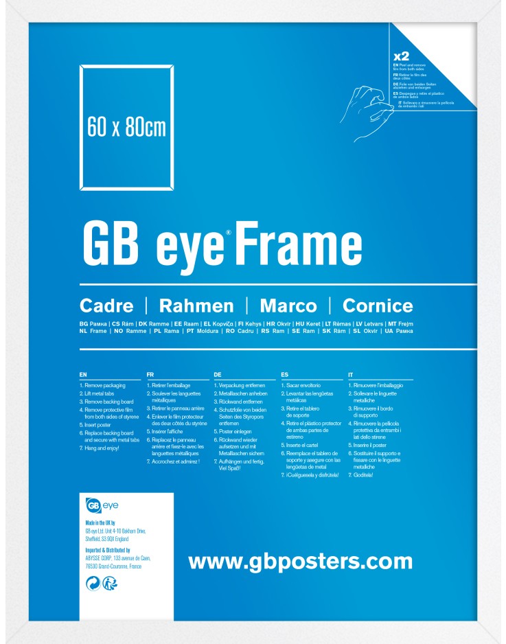 GB Eye Contemporary Wooden White Picture Frame - 60 x 80cm