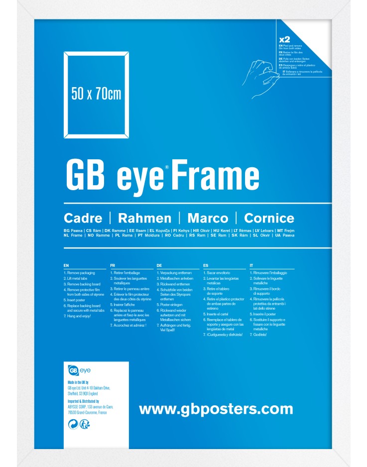 GB Eye Contemporary Wooden White Picture Frame - 50 x 70cm