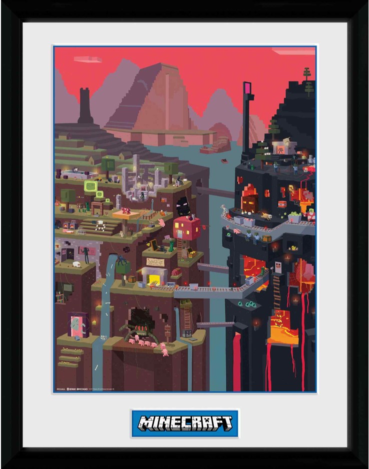 Minecraft World  30 x 40cm Framed Collector Print