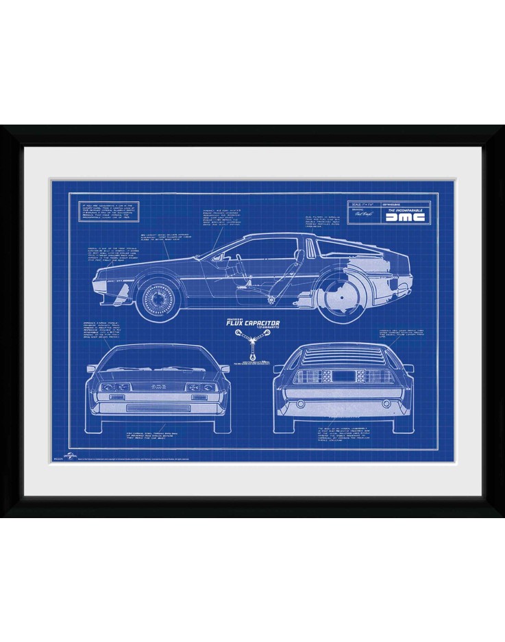Back To The Future Blueprint 30 x 40cm Framed Collector Print