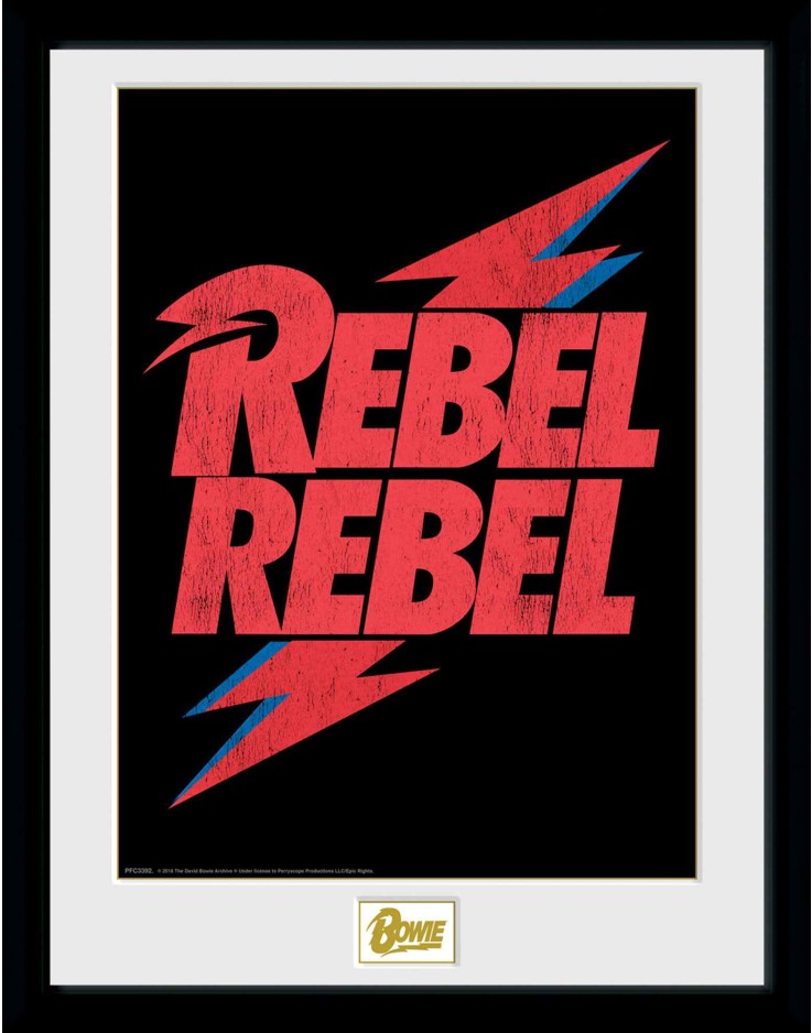 David Bowie Rebel Rebel Logo 30 x 40cm Framed Collector Print