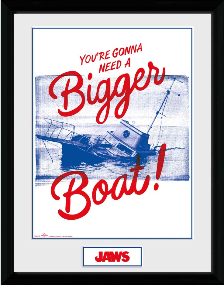 Jaws Bigger Boat 30 x 40cm Framed Collector Print