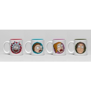 Rick & Morty Characters Set of 4 Espresso Mugs