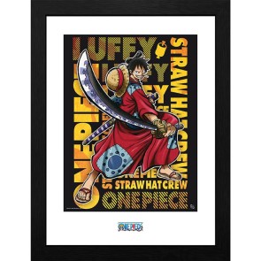 One Piece Luffy in Wano Artwork  30 x 40cm Framed Collector Print