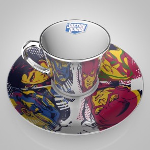 DC Comics Justic League Collectors Plate & Mirror Mug Set