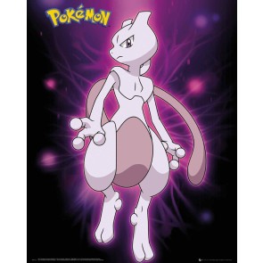 Pokémon Mewtwo Neon Mini Poster