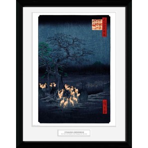 Hiroshige New Years Eve Foxfires 30 x 40cm Framed Collector Print