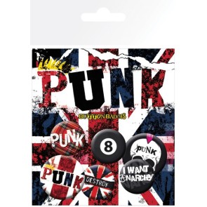 GB eye Punk Union Jack  Badge Pack