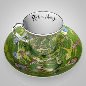 Rick & Morty Portal Collectors Plate & Mirror Mug Set