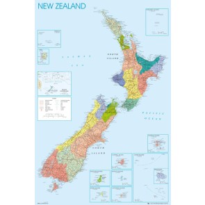World Maps New Zealand Map 61 x 91.5cm Maxi Poster
