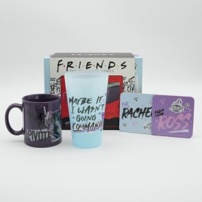 Friends Doodle Mug, 400ml Glass & 2 Coasters Collectable Gift Box