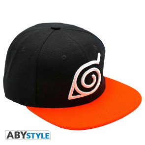 Naruto Konoha Snapback Cap - Black & Orange