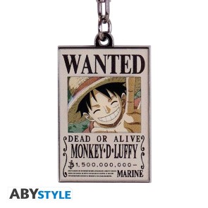 One Piece Wanted Luffy  Metal Keychain