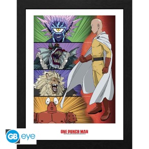 One Punch Man Ranking of villains 30 x 40cm Framed Collector Print