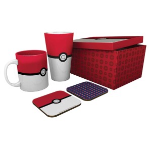 Pokémon Pokeball Mug, 400ml Glass & 2 Coasters Collectable Gift Box