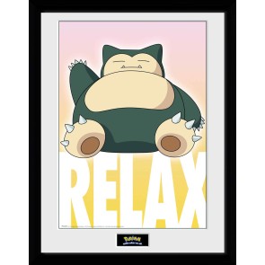 Pokémon Snorlax  30 x 40cm Framed Collector Print