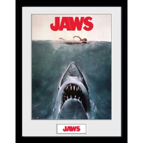 Jaws Key Art  30 x 40cm Framed Collector Print