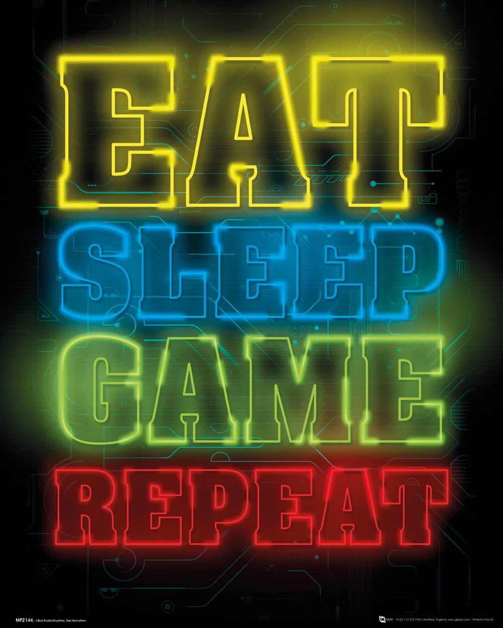 Gaming Eat Sleep Game Repeat Mini Poster